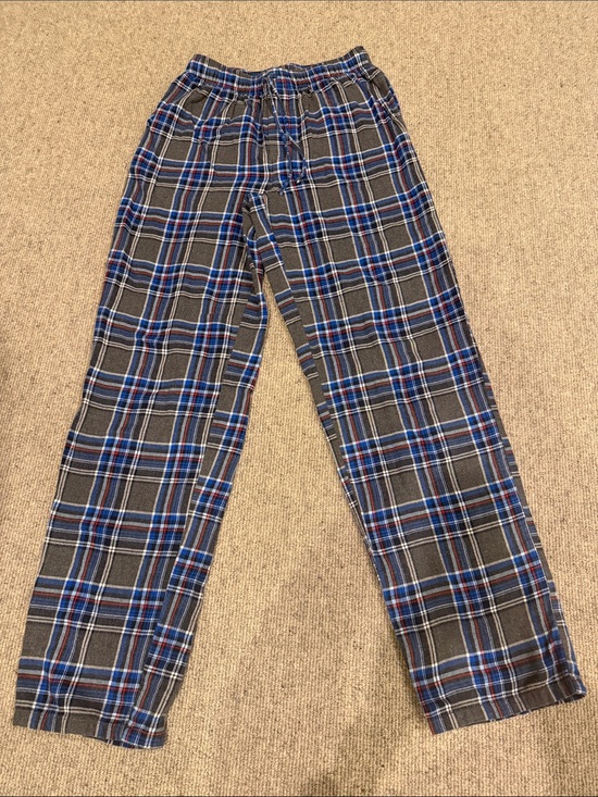 Lands' End Other - LANDS END MEN'S GRAY BLUE, RED & WHITE PLAID LOUNGE PANTS SIZE SMALL/TALL